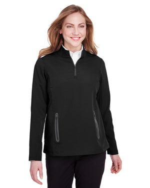 North End Ladies' Quest Stretch Quarter-Zip - Black/Carbon