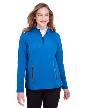 North End Ladies' Quest Stretch Quarter-Zip - Olym Blu/Crbn
