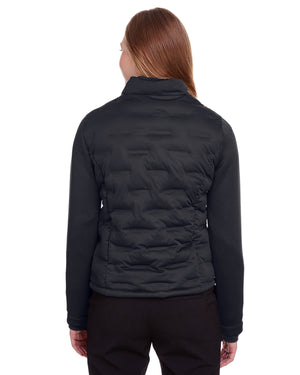 North End Ladies' Loft Pioneer Hybrid Bomber Jacket - Back