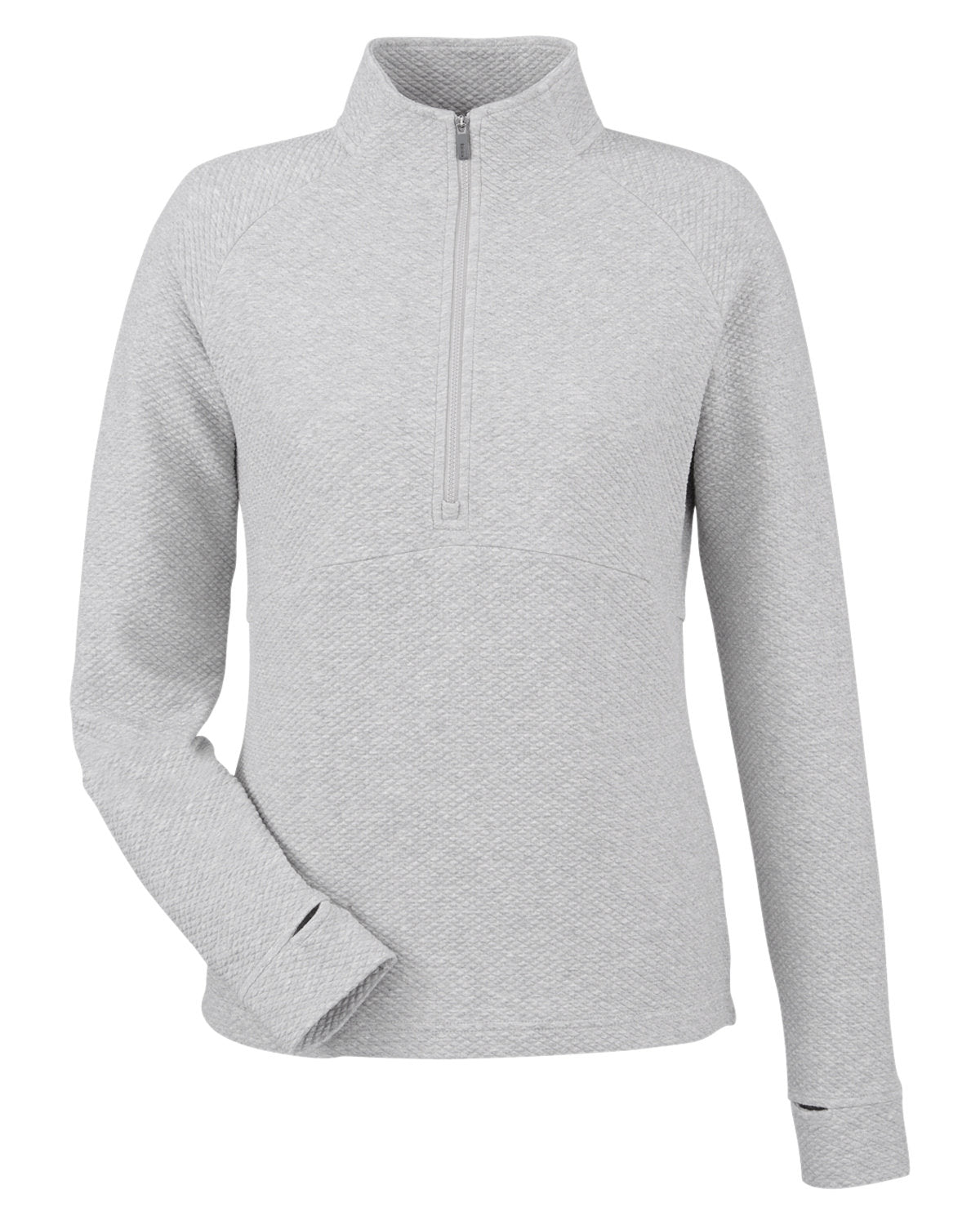 North End Ladies' Spirit Textured Quarter-Zip - Platinum Heather