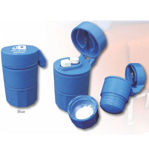 Pill Cutter/Cruncher Container - Blue