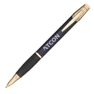 Ritz Metal Plunger Action Pen - Dark Blue With Silver