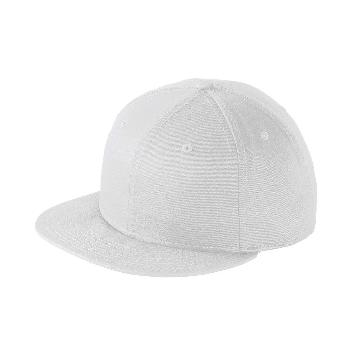 NEW ERA® Flat Bill Snapback Cap - Custom Embroidered - White