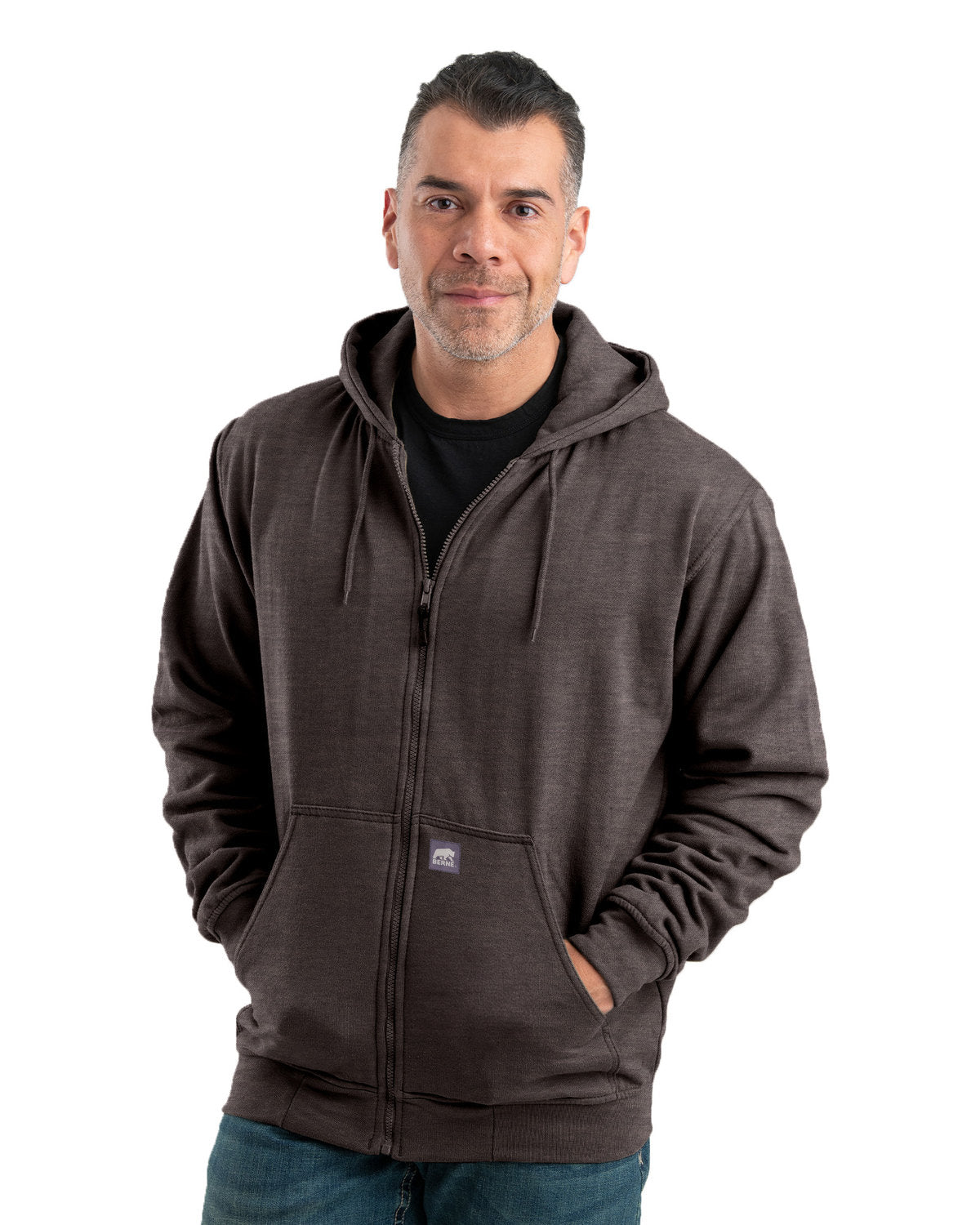 Men's Berne Heritage Thermal Lined Sweatshirt - Charcoal