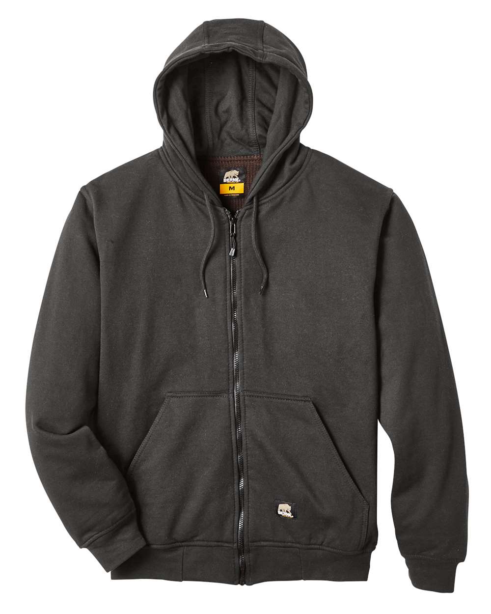 Berne Apparel Men's Heritage Thermal Lined Hooded Sweatshirt - Charcoal