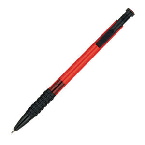 Tempo Plastic Click-Action Ball Point Pen - Red