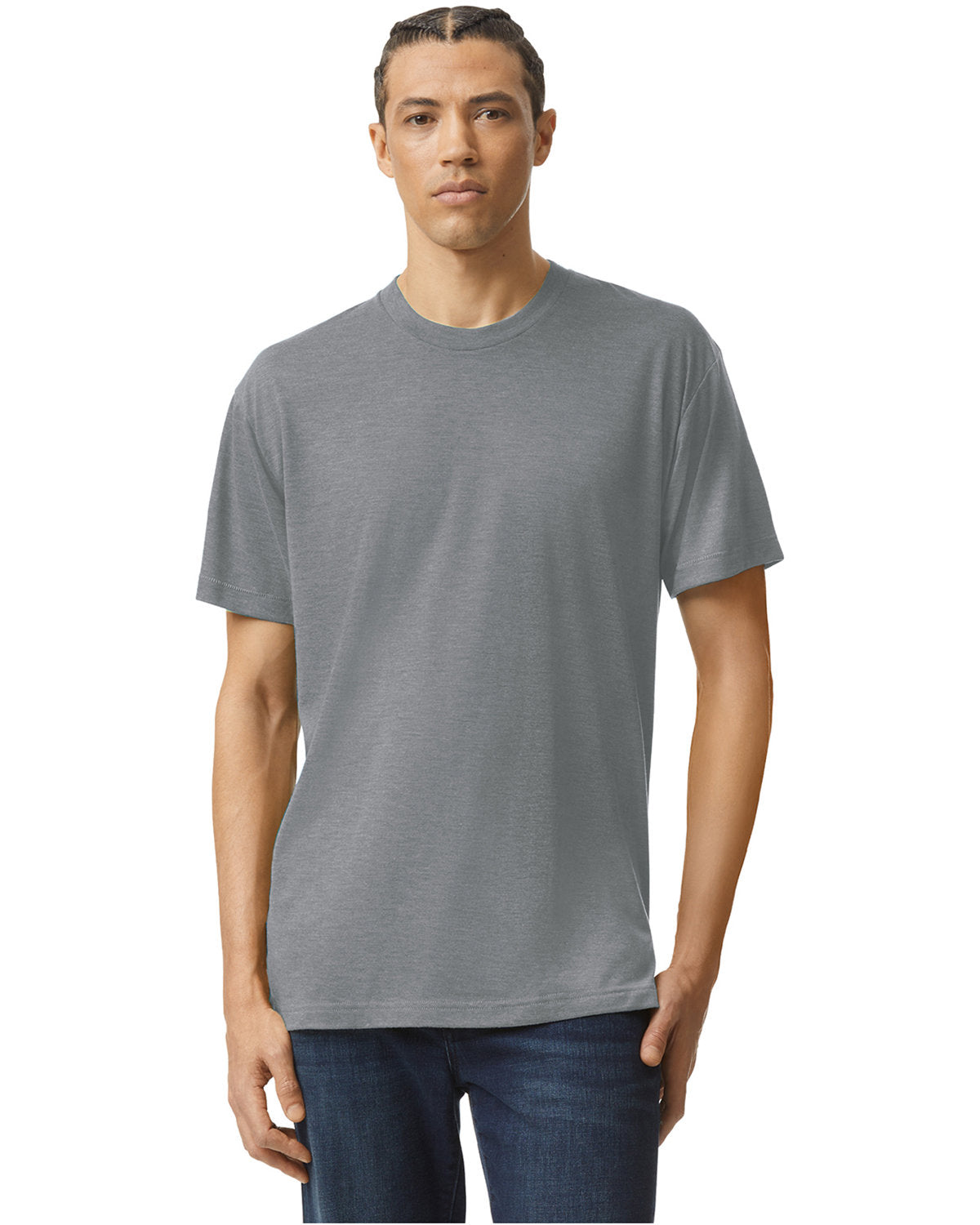 American Apparel Unisex Triblend Short-Sleeve Track T-Shirt - Athletic Grey