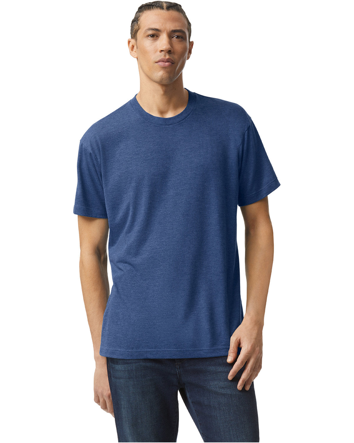 American Apparel Unisex Triblend Short-Sleeve Track T-Shirt - Tri Indigo