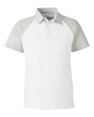 Team 365 Men's Command Snag-Protection Colorblock Polo - White/ Sport Silver