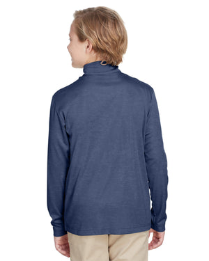 Team 365 Youth Zone Sonic Heather Performance Quarter-Zip - Back