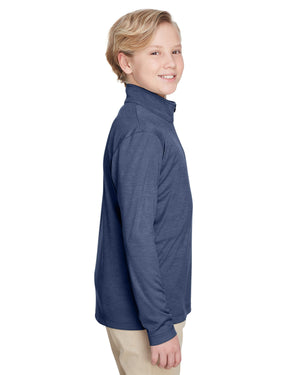 Team 365 Youth Zone Sonic Heather Performance Quarter-Zip - Side