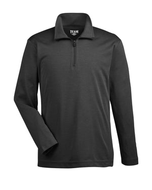 Team 365 Youth Zone Sonic Heather Performance Quarter-Zip - Black Heather