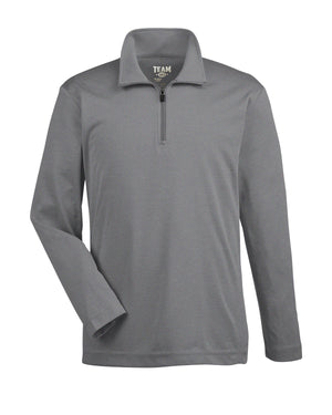 Team 365 Youth Zone Sonic Heather Performance Quarter-Zip - Dk Grey Heather