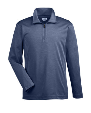 Team 365 Youth Zone Sonic Heather Performance Quarter-Zip - Sp Drk Nvy Hth