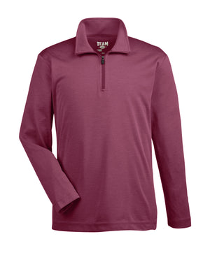 Team 365 Youth Zone Sonic Heather Performance Quarter-Zip - Sp Maroon Hthr