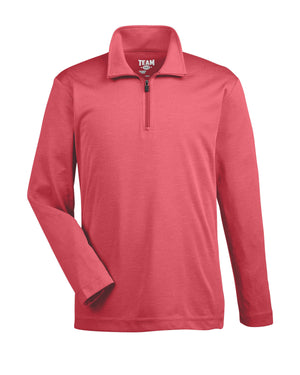 Team 365 Youth Zone Sonic Heather Performance Quarter-Zip - Sp Red Heather
