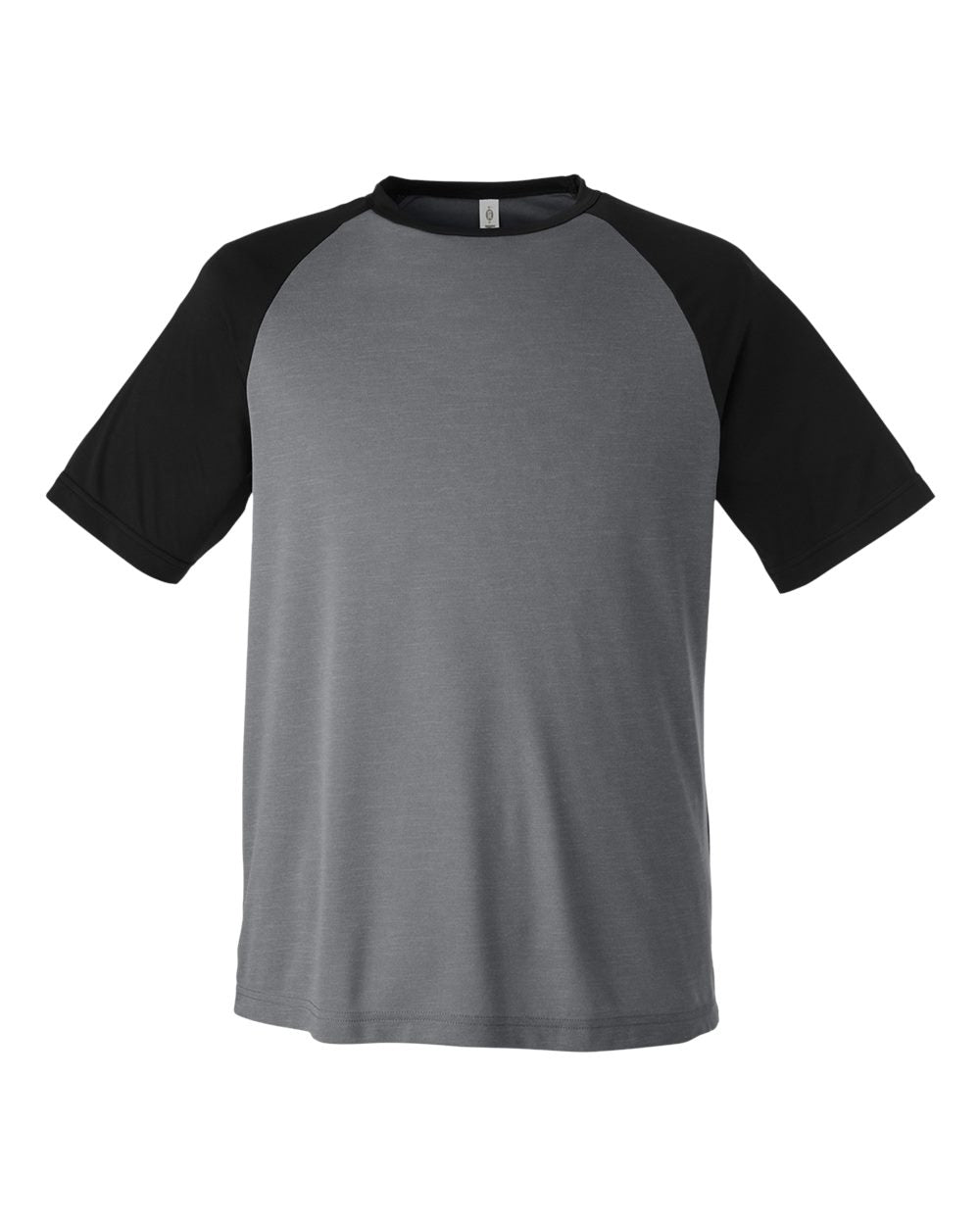 Team 365 Unisex Zone Colorblock Raglan T-Shirt - Dark Grey Heather/ Black