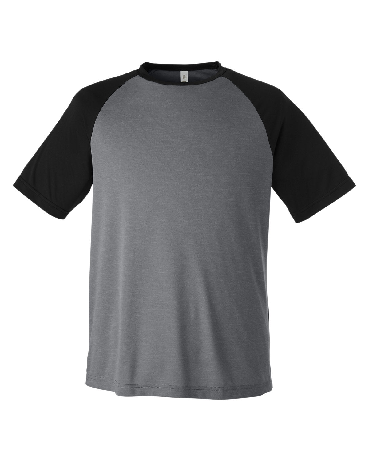 Team 365 Unisex Zone Colorblock Raglan T-Shirt - Dk Gry Hth/Blk