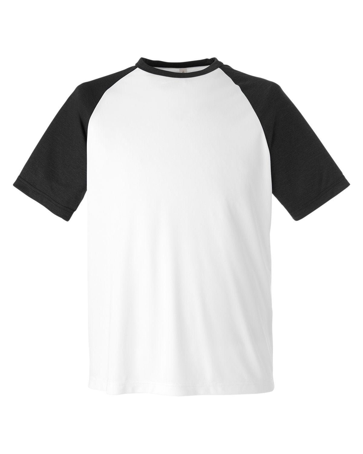 Team 365 Unisex Zone Colorblock Raglan T-Shirt - White/Blk Hthr