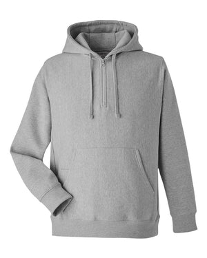 Team 365 Unisex Zone HydroSport™ Heavyweight Quarter-Zip Hooded Sweatshirt - Athletic Heather