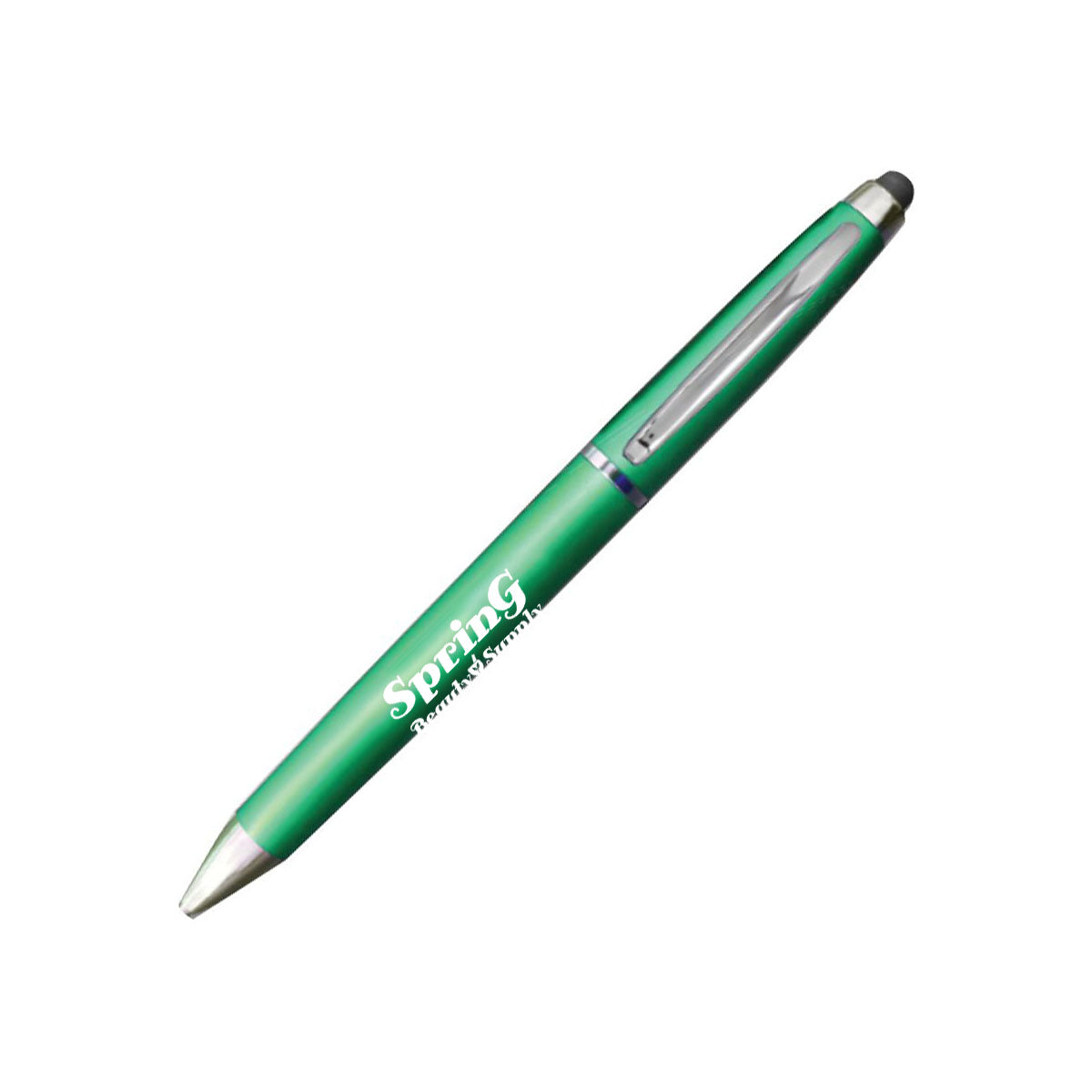 Waterloo Plastic Twist Action Pen with PDA Stylus - Green