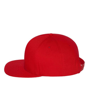 Yupoong Adult Cotton Twill Snapback Cap - Red