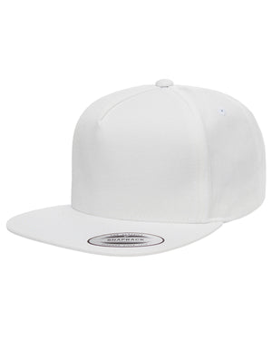 Yupoong Adult Cotton Twill Snapback Cap - White
